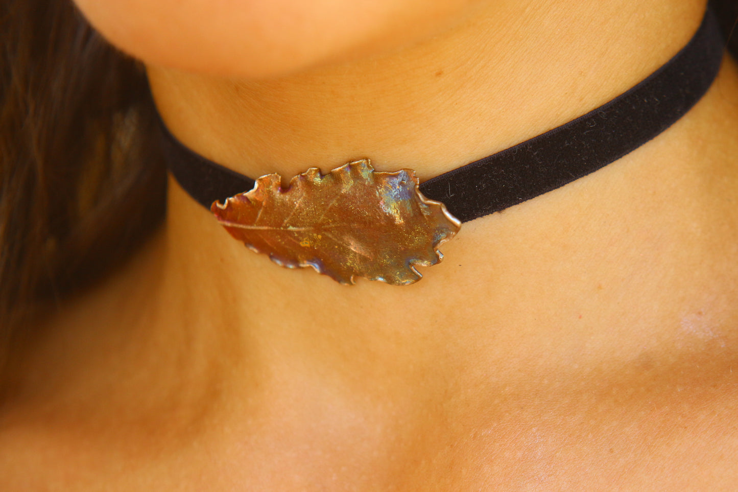 Pendente com folha de carvalho