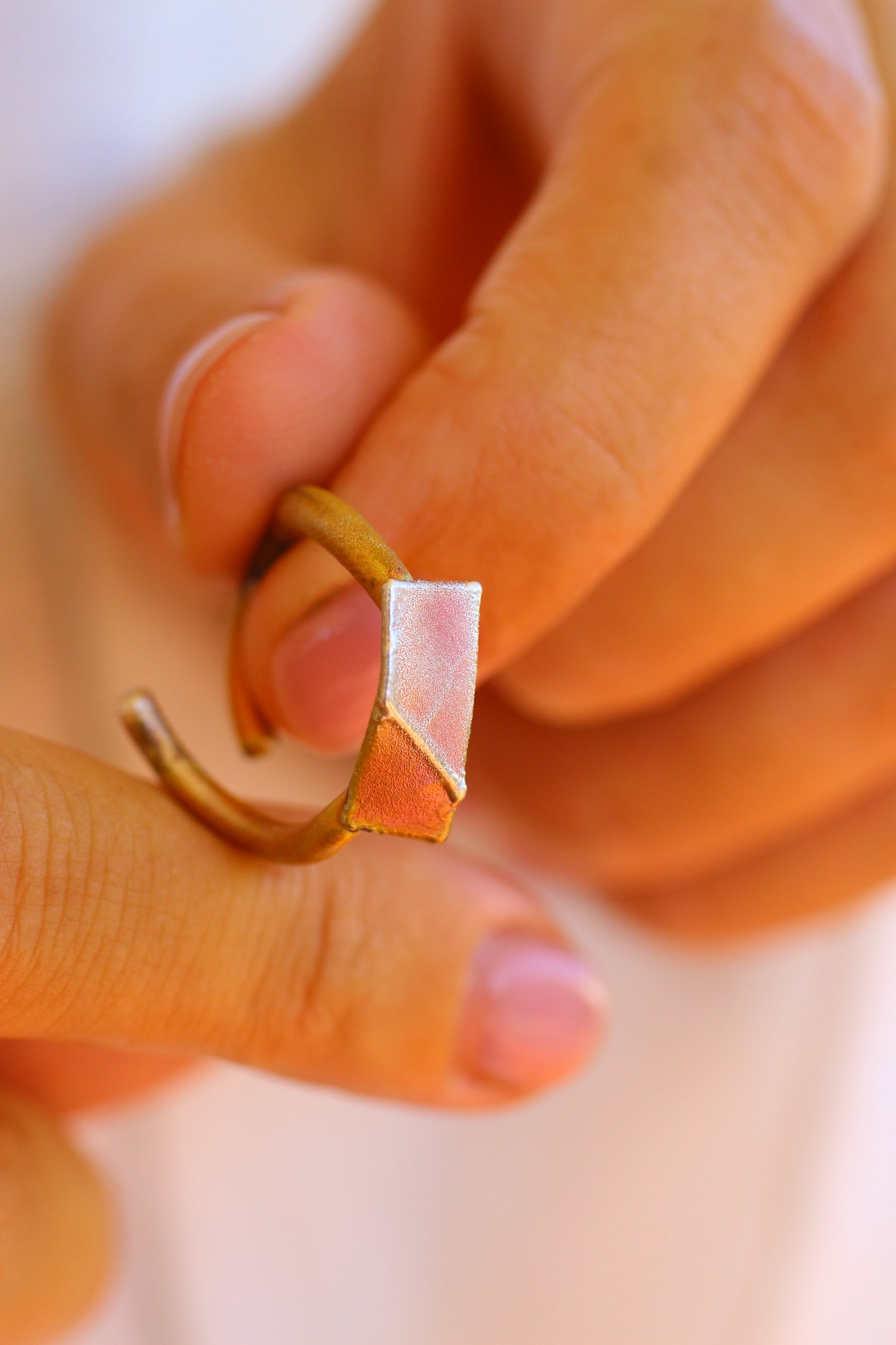 Anel com fragmento de folha