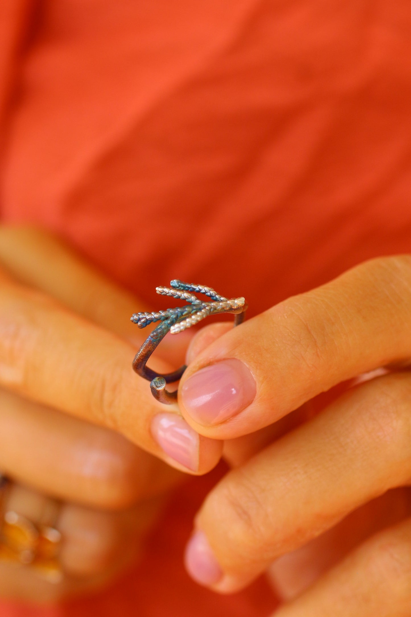 Anel com ramos de tuia