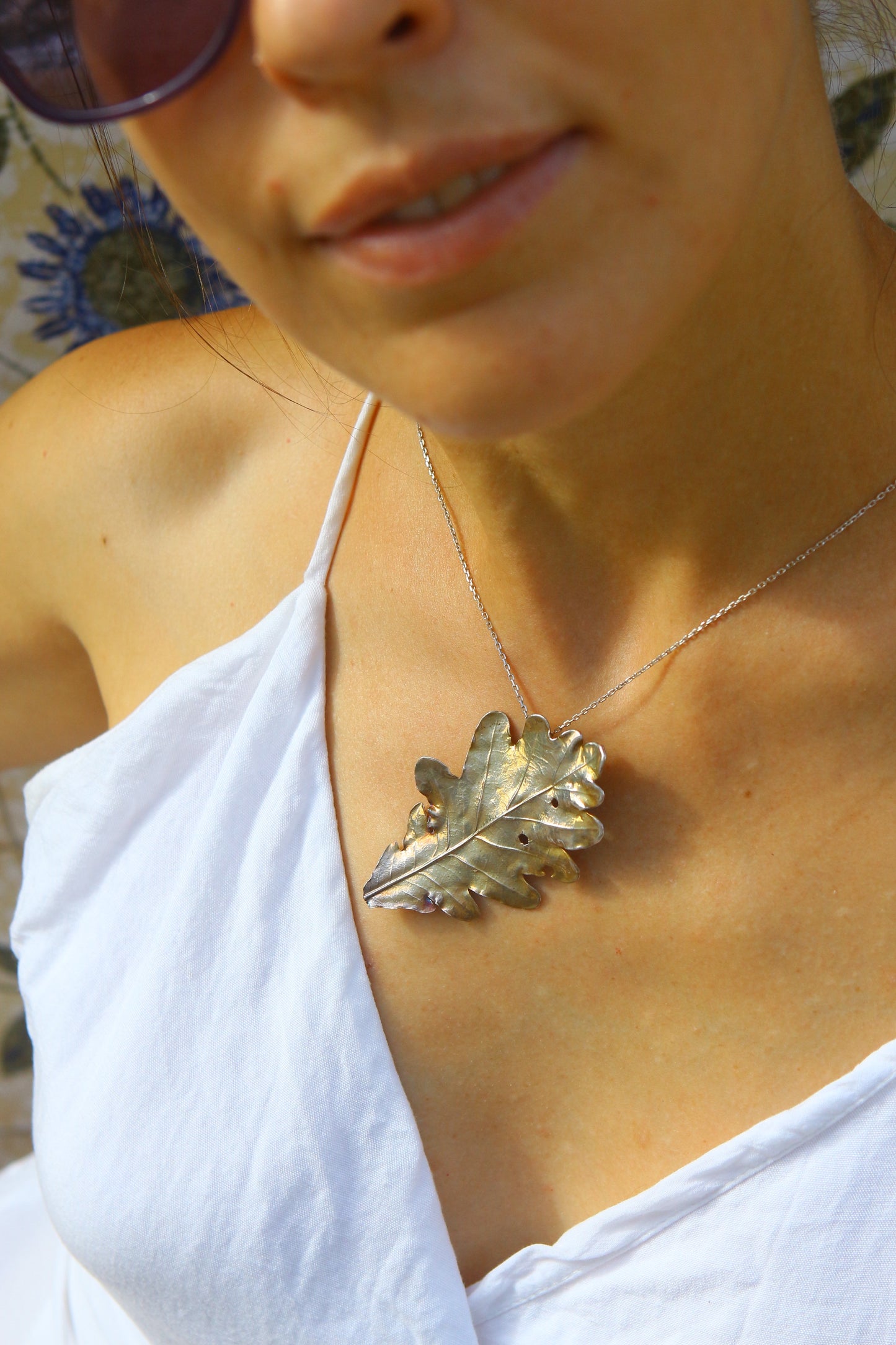 Pendente com folha de carvalho