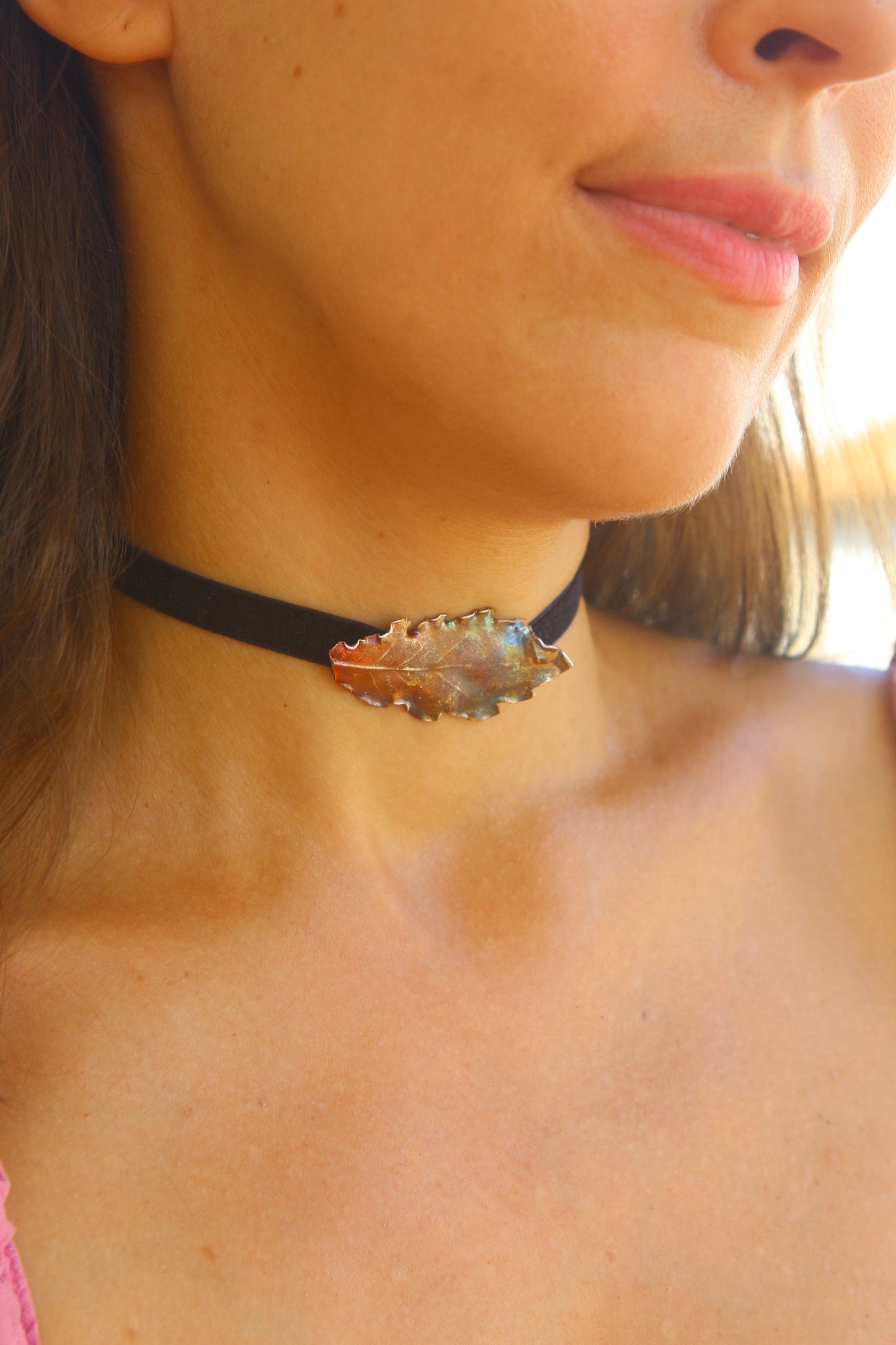 Pendente com folha de carvalho