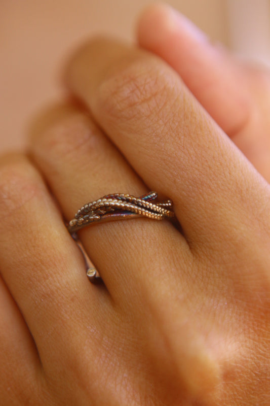 Anel com ramos de tuia