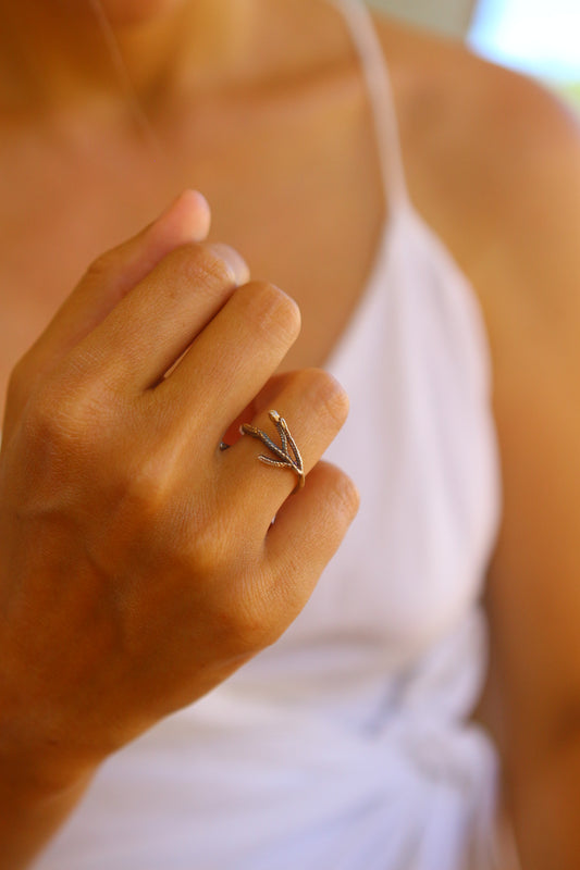 Anel com ramos de tuia