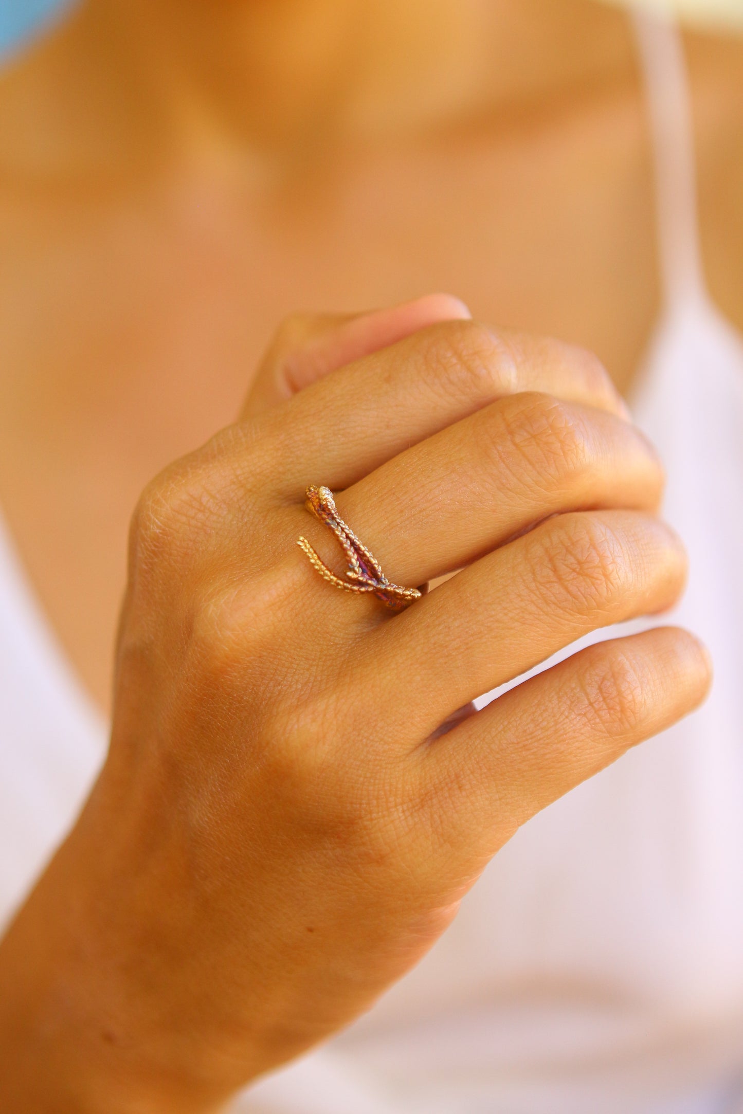 Anel com ramos de tuia