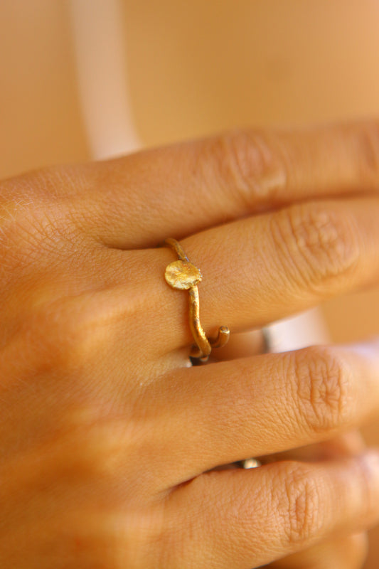 Anel com petala de hortensia