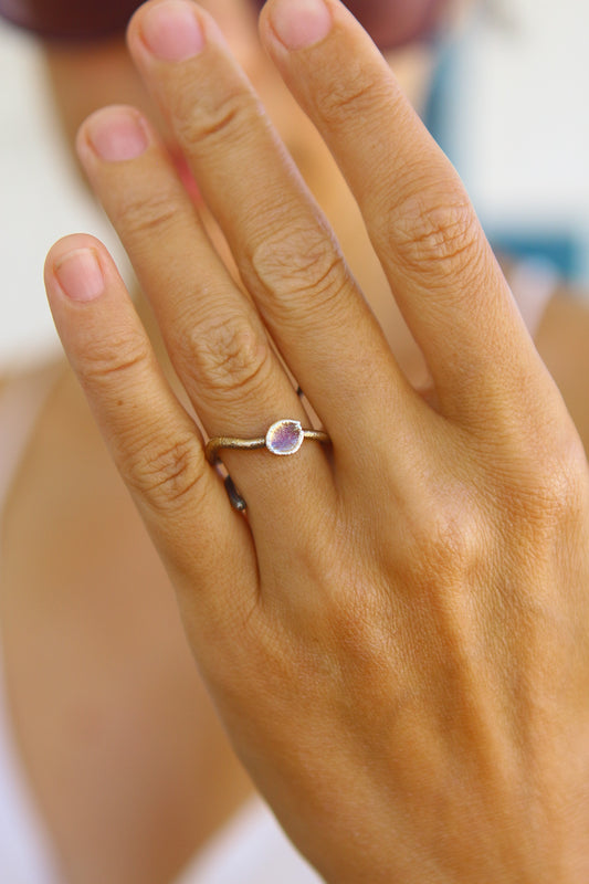 Anel com petala de hortensia