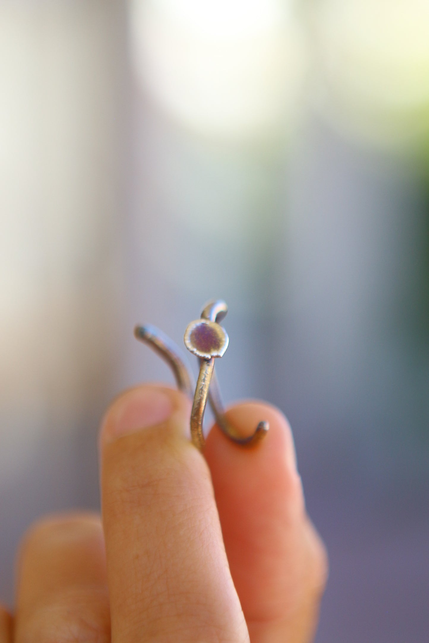 Anel com petala de hortensia