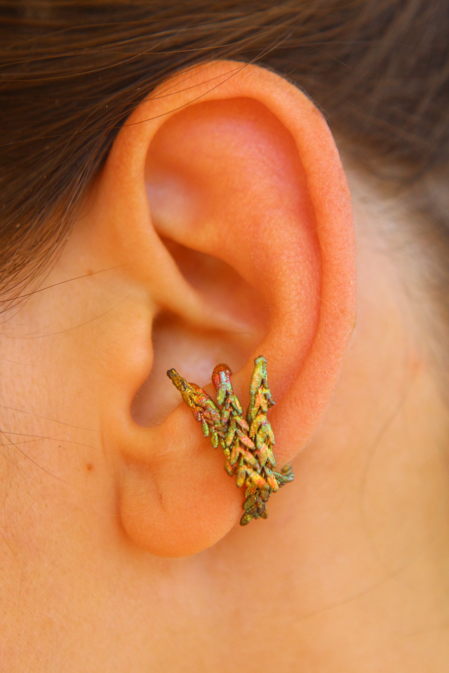 Ear cuff com espiga de erva