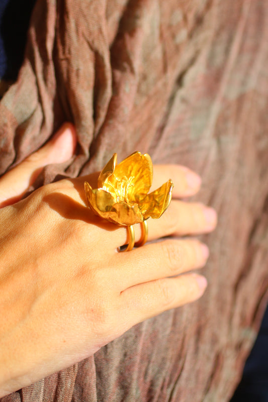 Anel com flor de macieira