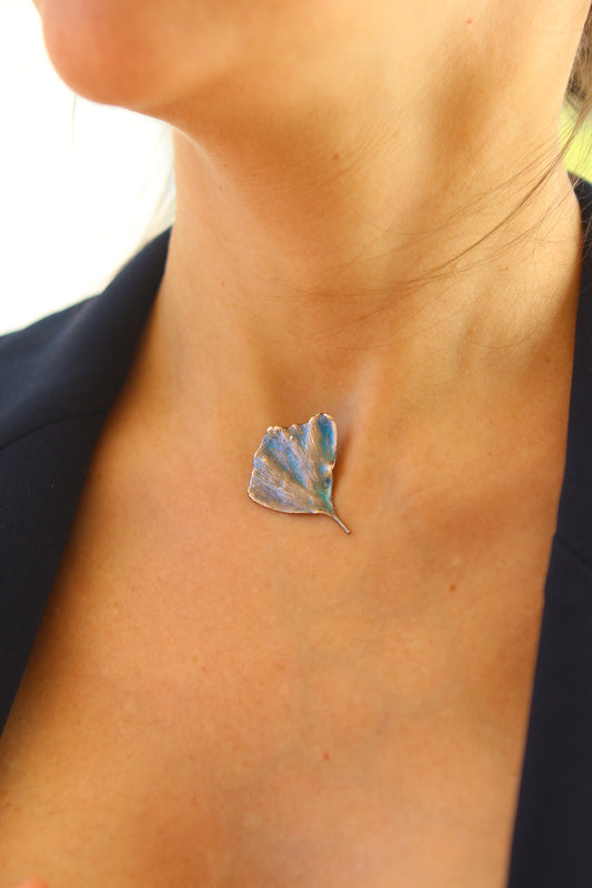 Pendente com folha de gingko
