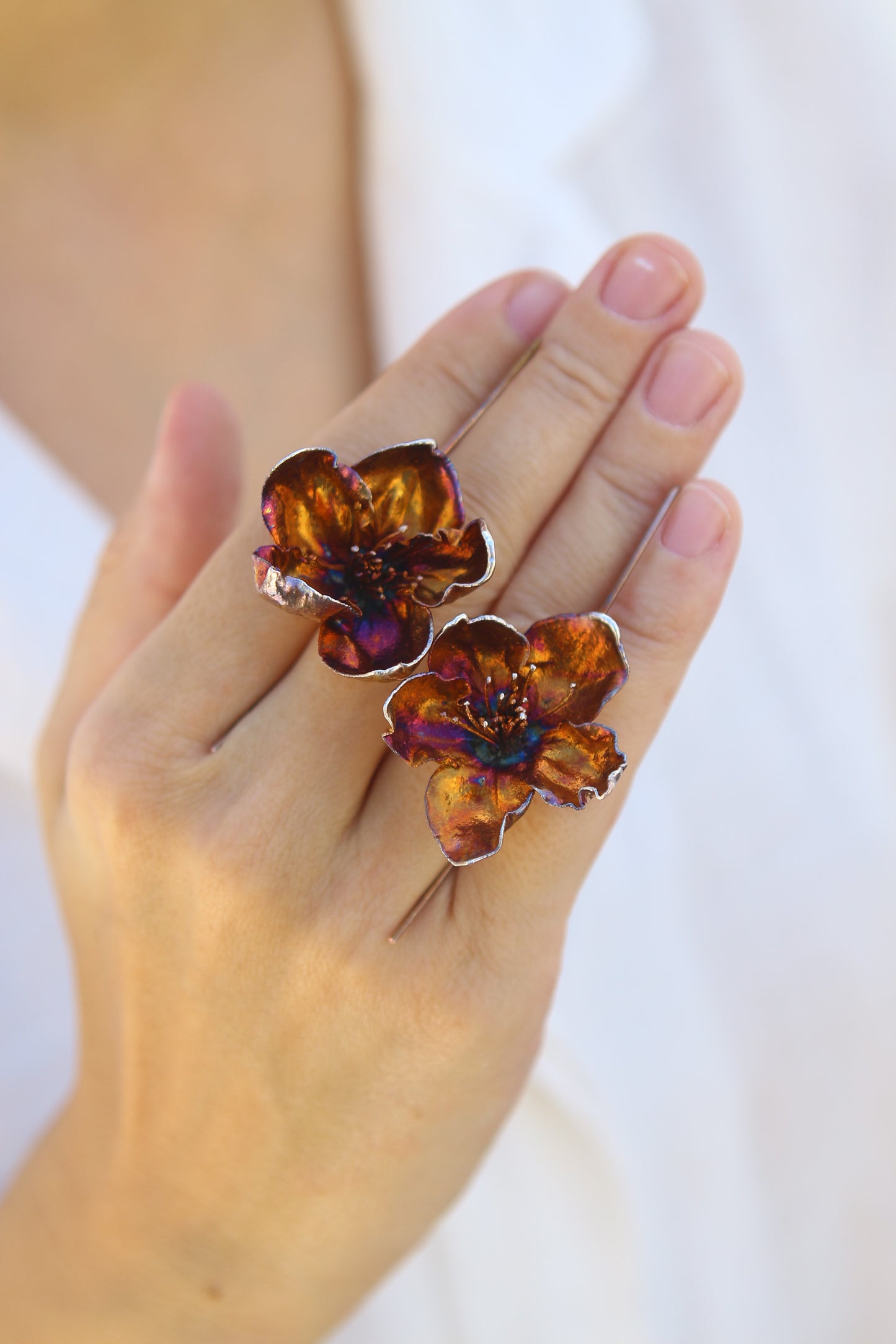 Brincos com flores de cerejeira